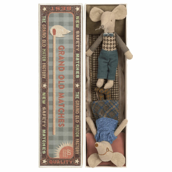 Oma und Opa Maus in Streichholzschachtel